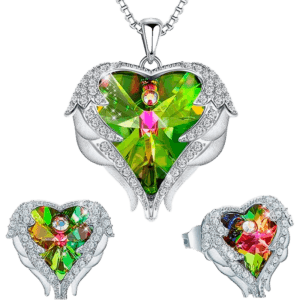 Silver/Gold Tone Love Heart Necklace and Earrings