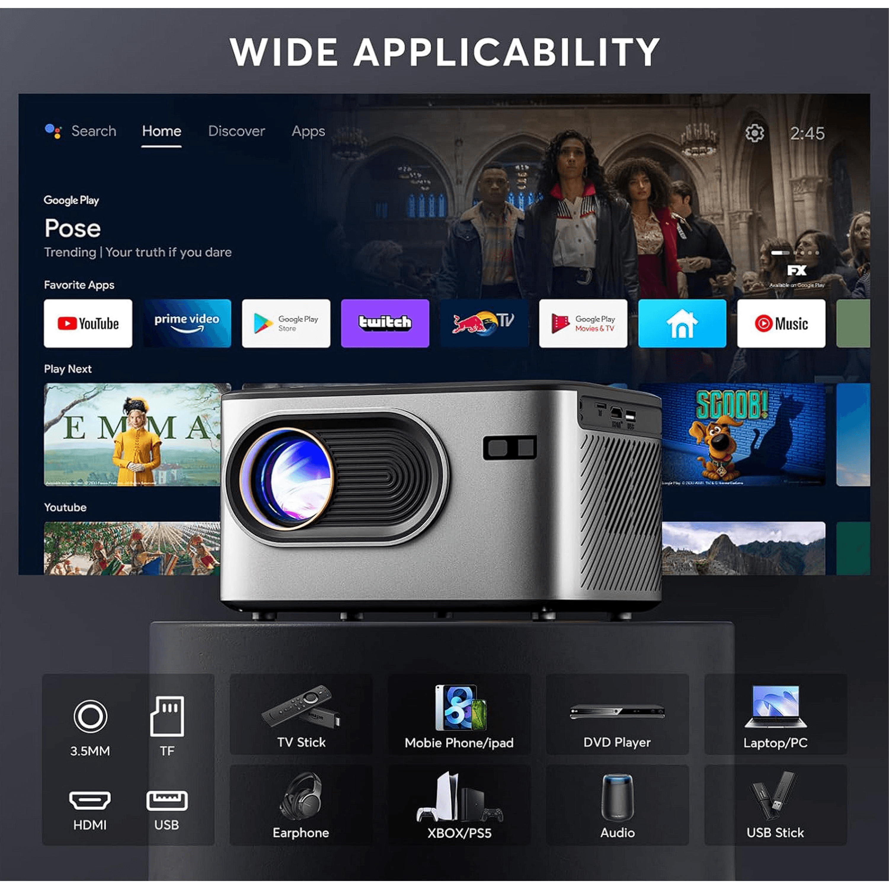 4K Projector with built in speaker | TrabsEnterprises 4K Projector with built in speaker