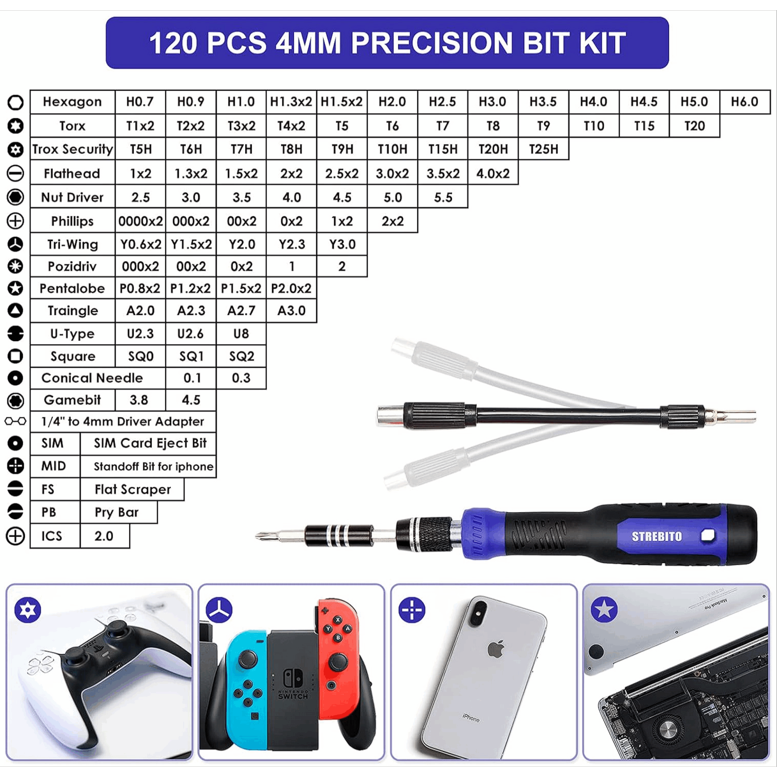 Precision Screwdriver Set 191-Piece Multi-Bit Screwdriver 1/4 Inch Nut Driver Home Improvement Tool Electronic Repair Kit for Laptop, PC, Cellphones & other forms of electronics | TrabsEnterprises Precision Screwdriver Set 191-Piece Multi-Bit Screwdriver 1/4 Inch Nut Driver Home Improvement Tool Electronic Repair Kit for Laptop, PC, Cellphones & other forms of electronics - Image 3