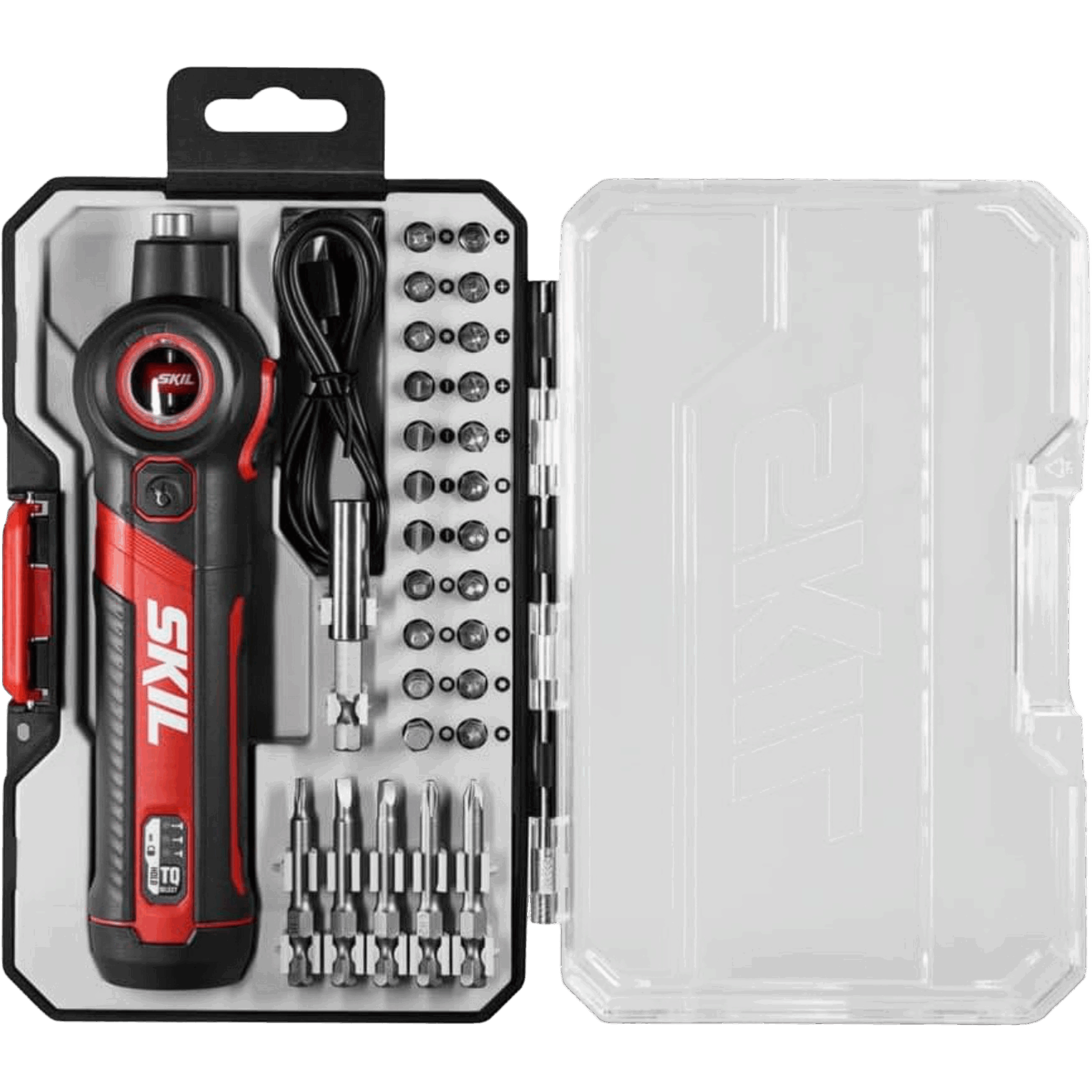 SKIL Twist 2.0 Rechargeable 4V Screwdriver with Pivoting Head, Torque Setting, USB-C Charging Cable, 28 PC Bit Set & Carrying Case | TrabsEnterprises SKIL Twist 2.0 Rechargeable 4V Screwdriver with Pivoting Head, Torque Setting, USB-C Charging Cable, 28 PC Bit Set & Carrying Case