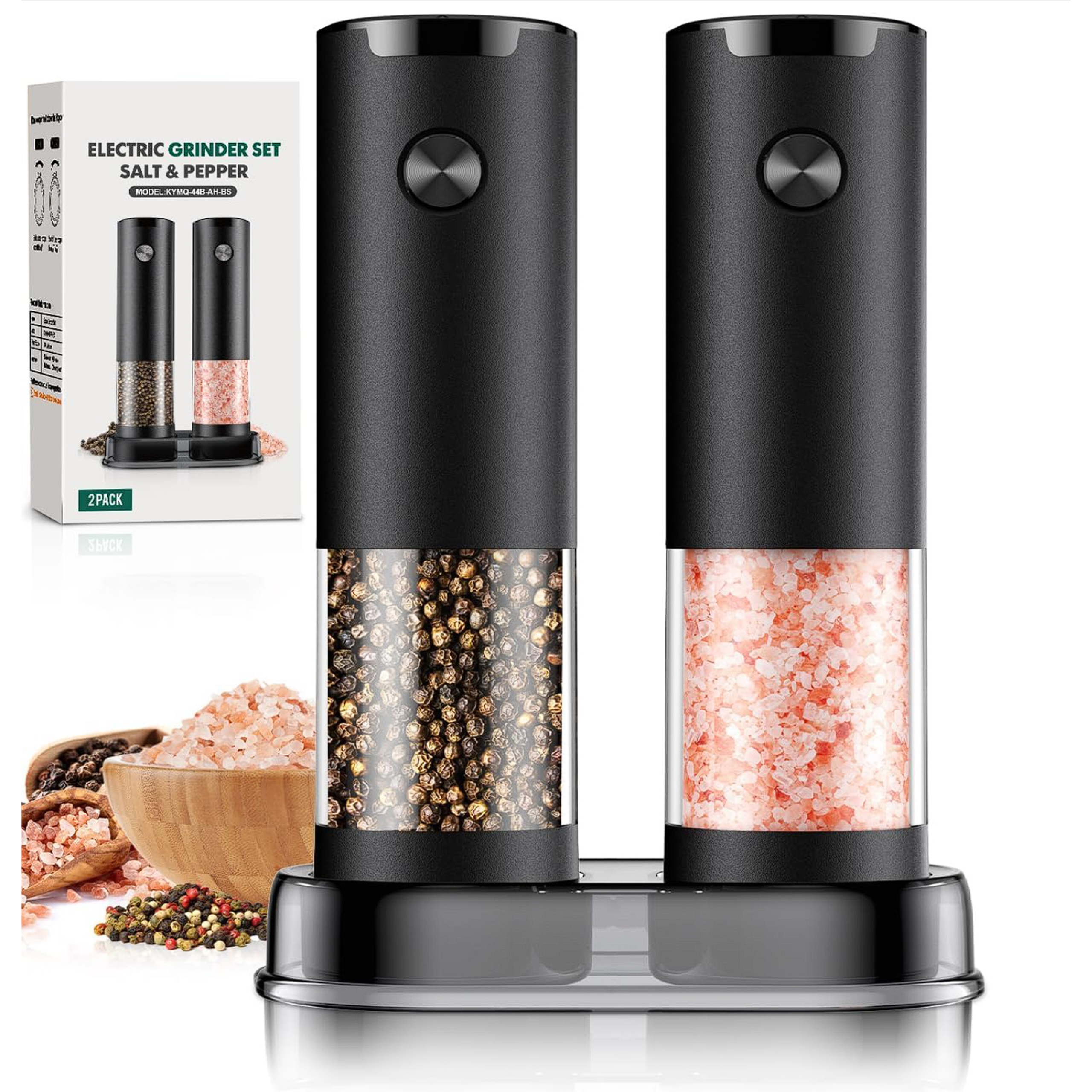 Salt & Pepper Electric Grinder Set, Automatic Battery with Led | TrabsEnterprises Salt & Pepper Electric Grinder Set, Automatic Battery with Led