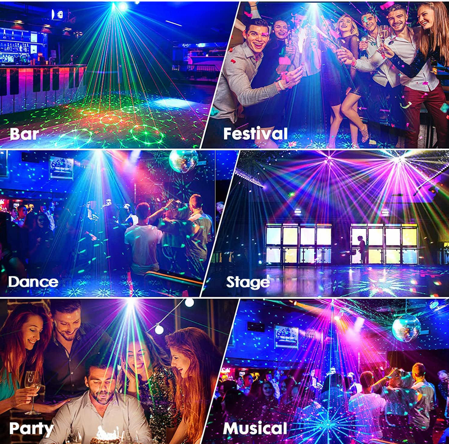 Party Lights, Disco DJ Strobe Light Stage Disco Ball Projector with Remote Control | TrabsEnterprises Party Lights, Disco DJ Strobe Light Stage Disco Ball Projector with Remote Control - Image 2